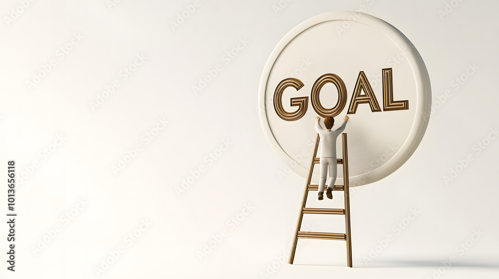 Achieving Goals Concept with Ladder and Target design Achieving Goals Concept with Ladder and Target design