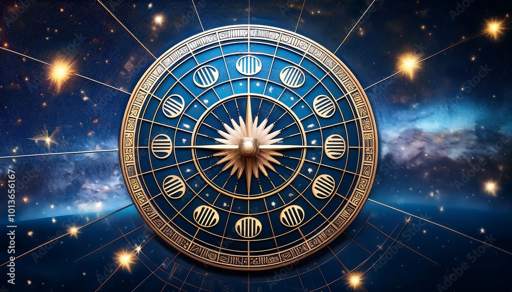 Fototapeta premium Zodiac Wheel Unlocking Your Astrological Destiny