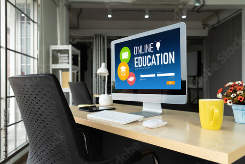 E-learning website with modish sofware for student to study online on the internet network