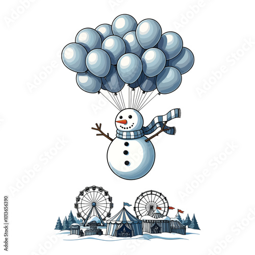 Playful Snowman Vector Illustration