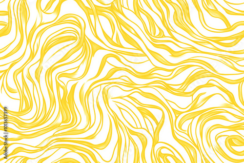 A seamless pattern of yellow lines forming the outline of noodles