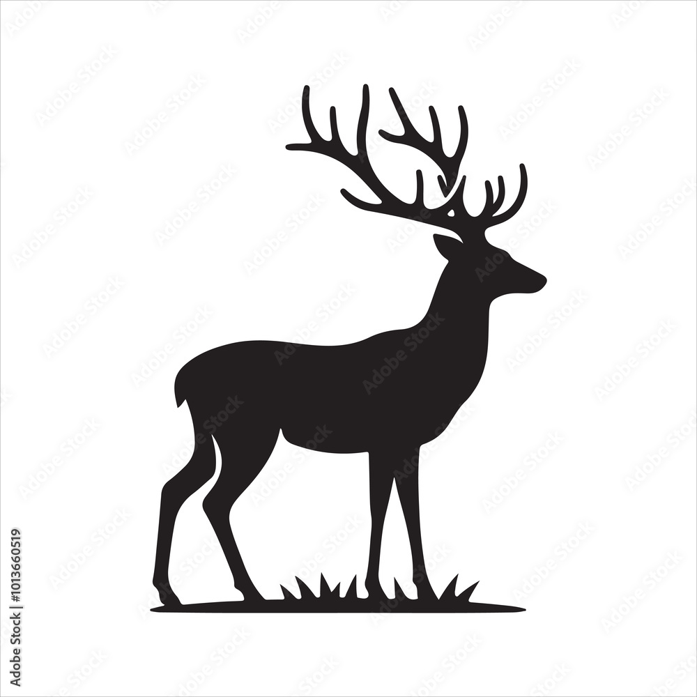 Deer silhouette vector illustration art Deer silhouette vector illustration art