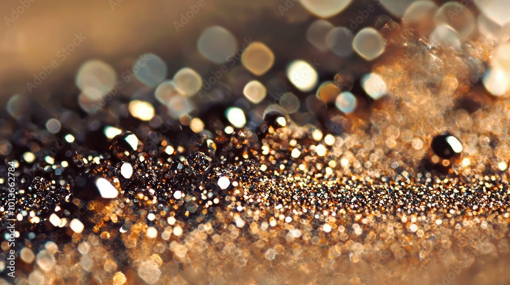 Abstract Close-Up of Glittering Gold and Brown Crystals Abstract Close-Up of Glittering Gold and Brown Crystals