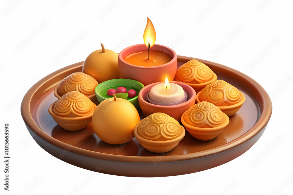 Glowing Diwali thali with festive sweets and diyas isolated on a white background concept as A clean abstract vector featuring a glowing Diwali thali with an assortment of festive sweets and diyas iso Glowing Diwali thali with festive sweets and diyas isolated on a white background concept as A clean abstract vector featuring a glowing Diwali thali with an assortment of festive sweets and diyas iso