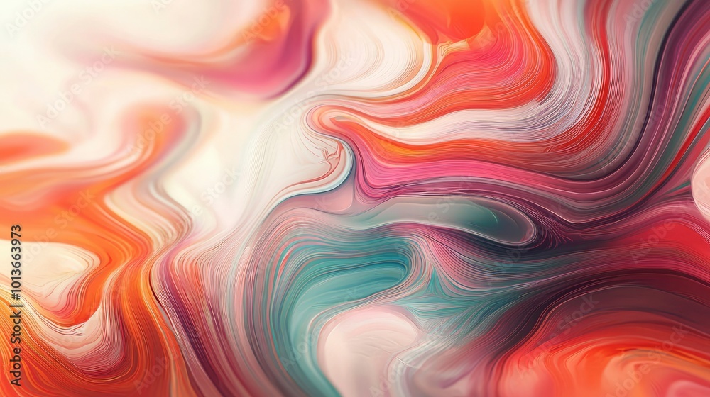Abstract Swirling Pattern in Red, Pink, and Teal Abstract Swirling Pattern in Red, Pink, and Teal