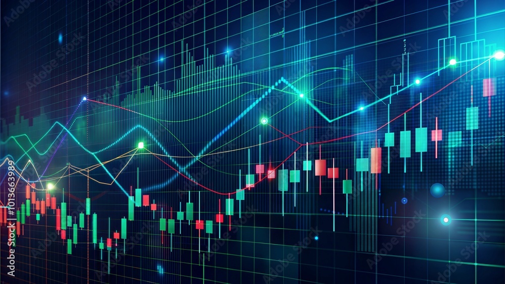 Trading graph, chart, candle view. (background)