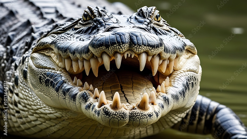 Fototapeta premium Explore the majestic world of alligators through this high-resolution 8K photography collection. Each image captures the raw beauty, power, and mystery of these ancient reptiles in their natural habit