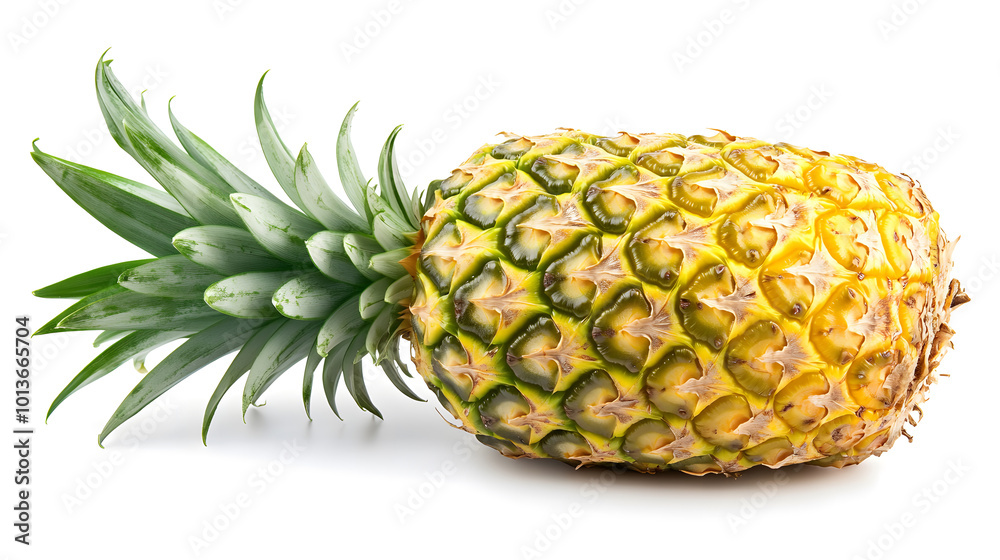 Fresh Whole Pineapple on a Light Background Fresh Whole Pineapple on a Light Background