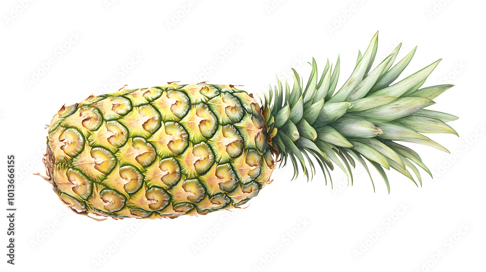 Fresh Whole Pineapple on a Light Background Fresh Whole Pineapple on a Light Background