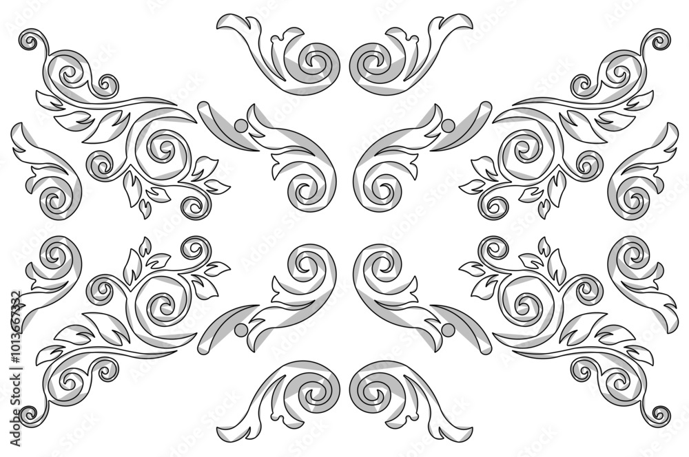 Vector sketch illustration of the silhouette of a vintage classic frame baground pattern design Vector sketch illustration of the silhouette of a vintage classic frame baground pattern design
