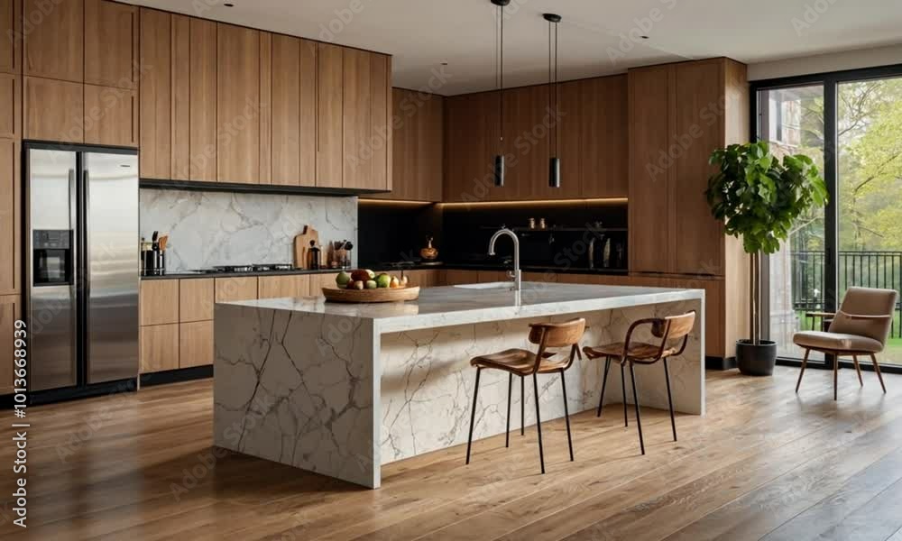 Luxury kitchen with beautiful dining table