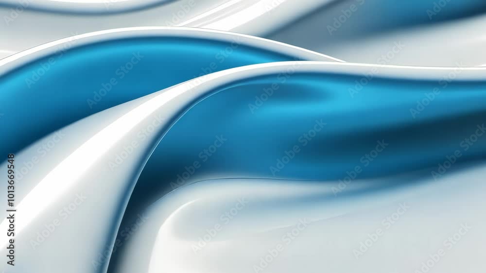 Flowing blue and white abstract waves, 3D Flowing blue and white abstract waves, 3D