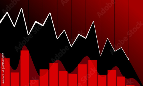 Financial stock chart showing stock volatility and downtrend on Black Monday.