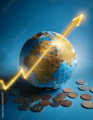 This image visually depicts the global concern of inflation with a growing line representing inflation.