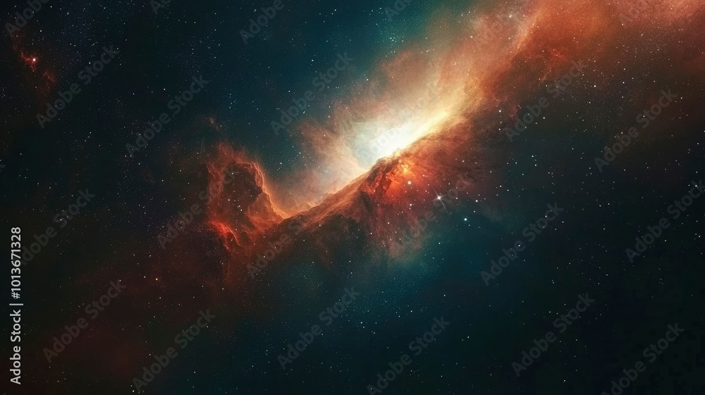 A Stellar Nebula with Orange and Yellow Hues