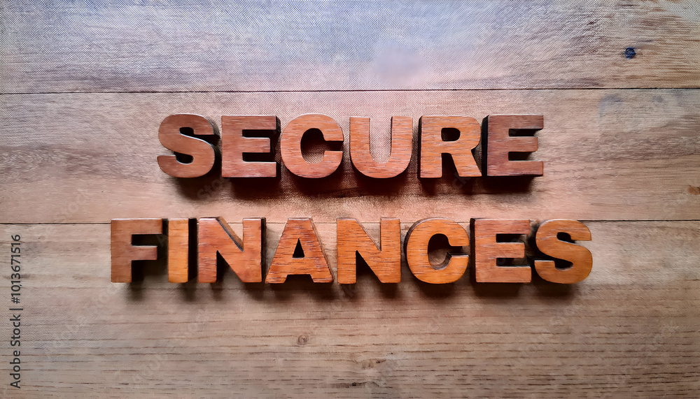 Naklejka premium Secure Finances word
