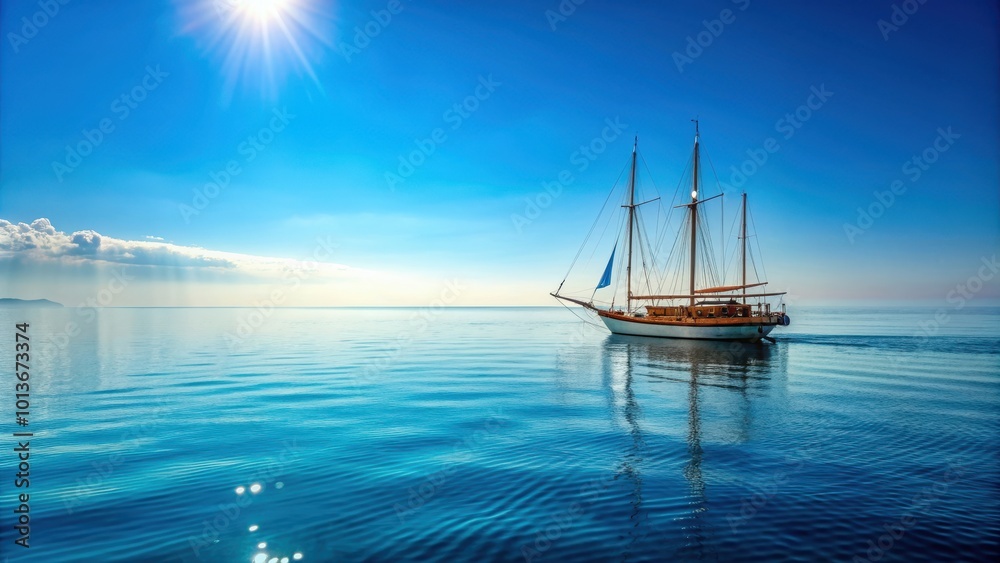 Sailing boat on the sea with clear blue sky in background, sailing, boat, sea, ocean, water, nature, adventure, journey Sailing boat on the sea with clear blue sky in background, sailing, boat, sea, ocean, water, nature, adventure, journey