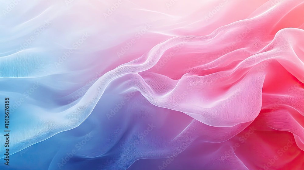 Flowing fabric in soft shades of blue and pink, creating a serene and ethereal atmosphere. Flowing fabric in soft shades of blue and pink, creating a serene and ethereal atmosphere.