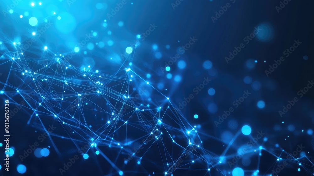 A mesmerizing abstract digital network design with glowing blue nodes and lines, creating a sense of depth and connectivity. A mesmerizing abstract digital network design with glowing blue nodes and lines, creating a sense of depth and connectivity.