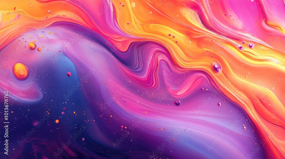 A vibrant abstract artwork featuring swirling patterns in pink, orange, and purple hues with metallic accents. A vibrant abstract artwork featuring swirling patterns in pink, orange, and purple hues with metallic accents.
