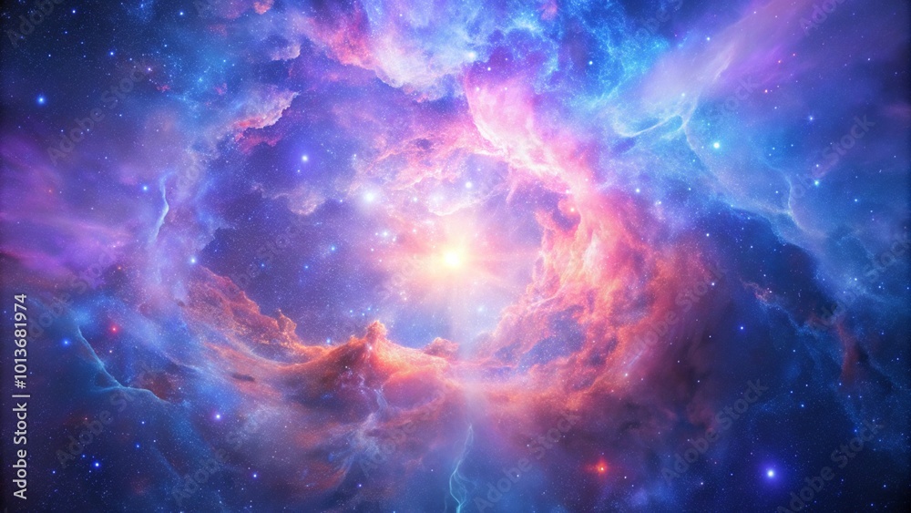 Fototapeta premium Abstract blue and pink galaxy