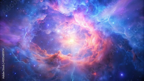 Abstract blue and pink galaxy