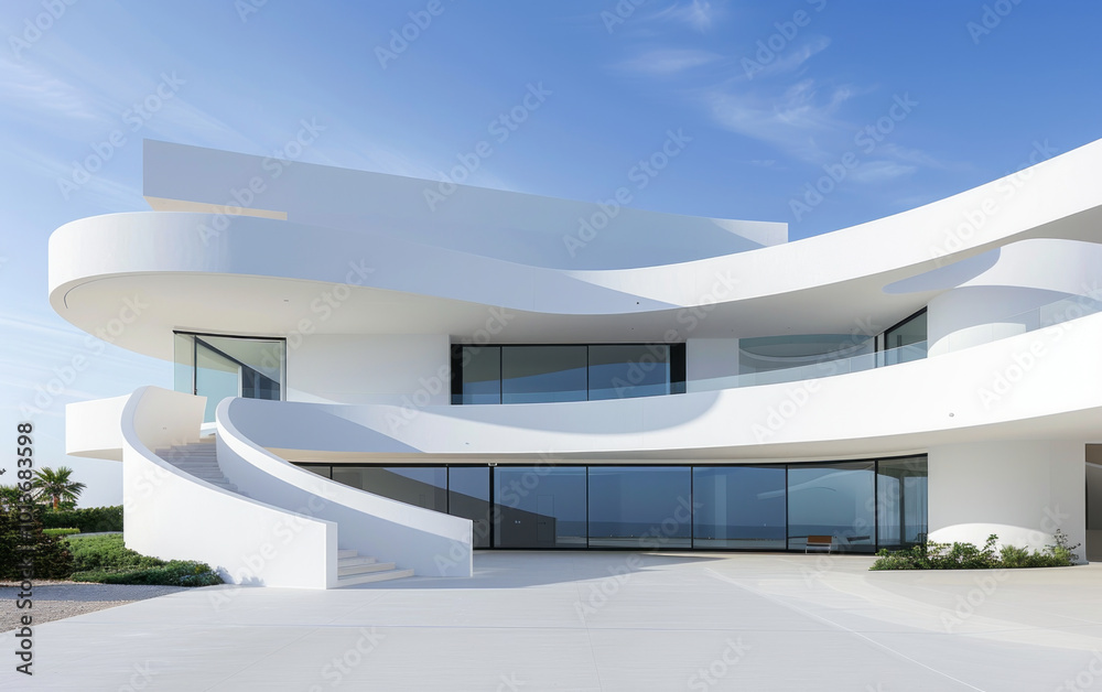 Fototapeta premium Minimalist modern art building space structure