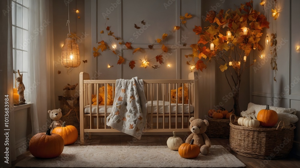 Obraz premium Kinderzimmer im Herbstdekortrend