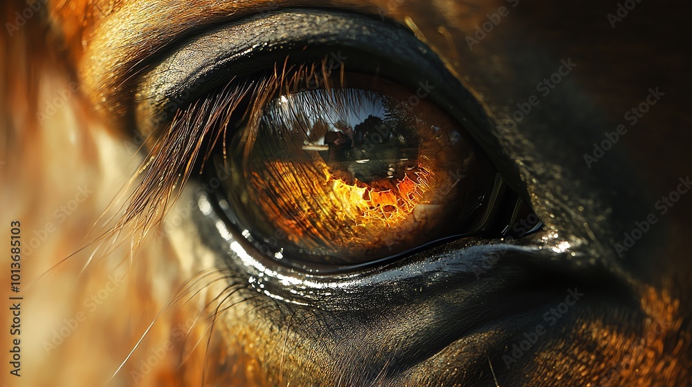 Artistic rendering of a horse s eye with visible tear ducts, Equine Lacrimal System, animal vision and moisture regulation Artistic rendering of a horse s eye with visible tear ducts, Equine Lacrimal System, animal vision and moisture regulation