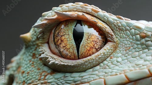 Artistic rendering of a lizard s eye with lacrimal system highlighted, Reptile Tear Ducts, adaptation to dry environments photo