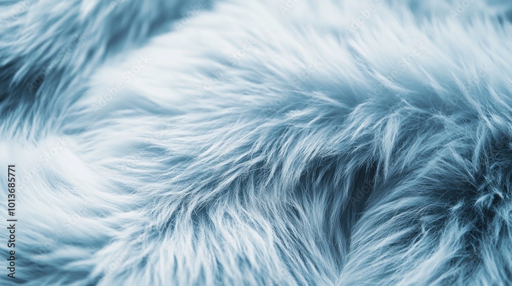 Obraz premium Close-up of soft, fluffy blue fur texture, evoking warmth and comfort.