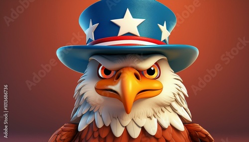 Cartoon American Bald Eagle...