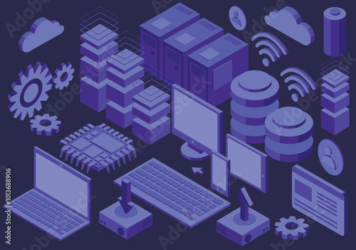 technologys pc computer laptop isometric