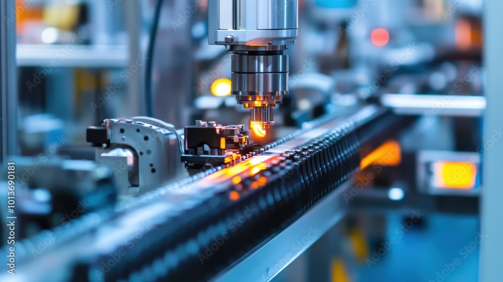 Automated machines working seamlessly in a high-capacity manufacturing facility. Automated machines working seamlessly in a high-capacity manufacturing facility.
