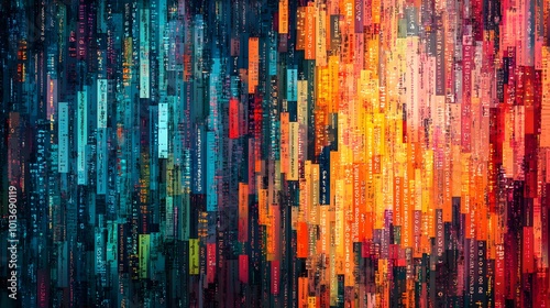 A visually captivating wallpaper showcasing data encryption, featuring intricate patterns of flowing binary code and glowing padlocks intertwined with digital circuits photo
