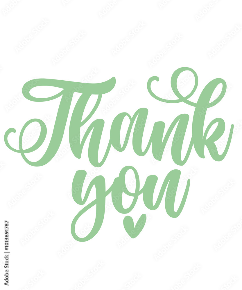 Fototapeta premium Thank you typography design on plain white transparent isolated background for card, shirt, hoodie, sweatshirt, apparel, tag, mug, icon, poster or badge
