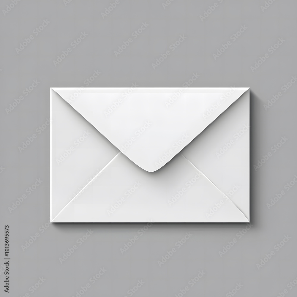 Minimalist White Envelope on Gray Background Minimalist White Envelope on Gray Background