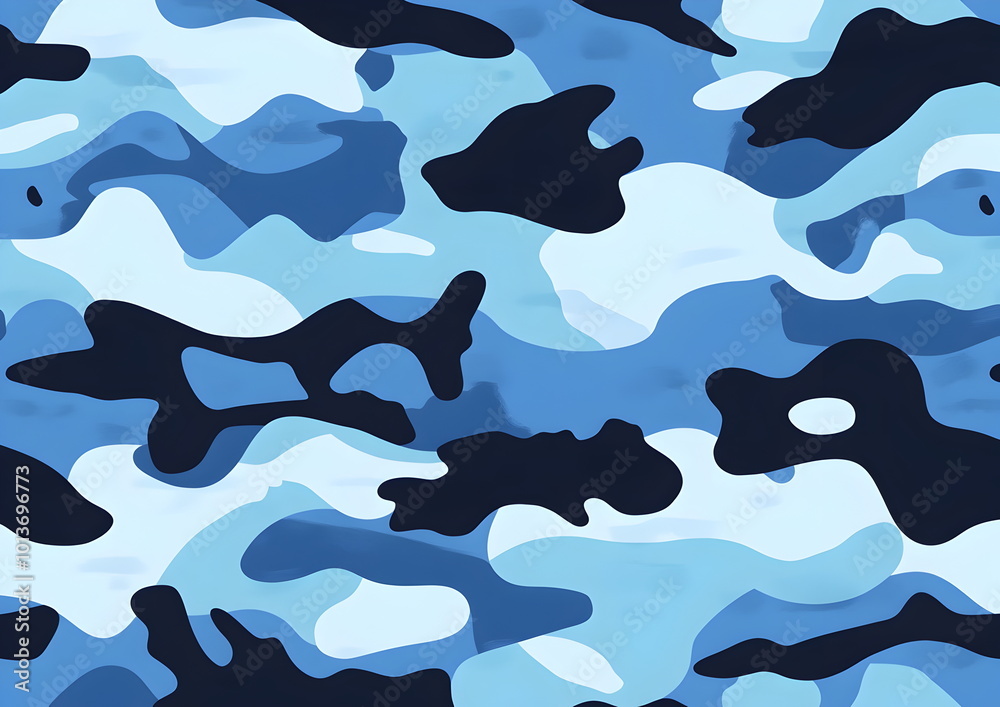Abstract Blue Camo: A mesmerizing pattern of blue and black hues blends seamlessly to create a dynamic and contemporary camouflage design. This abstract artwork is perfect for backgrounds, textiles. Abstract Blue Camo: A mesmerizing pattern of blue and black hues blends seamlessly to create a dynamic and contemporary camouflage design. This abstract artwork is perfect for backgrounds, textiles.