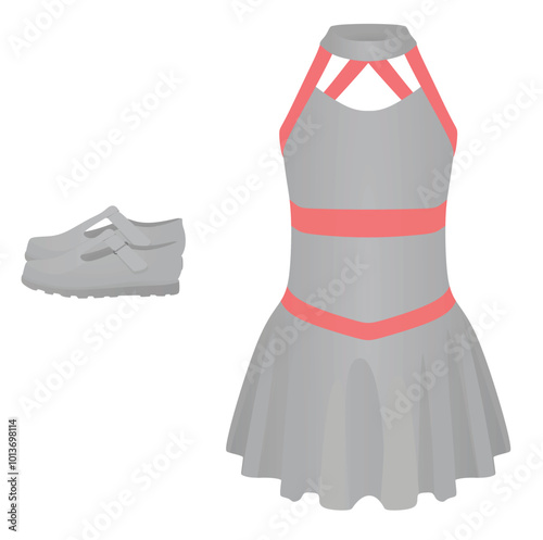 Pink  cheerleaders dress set. vector illustration