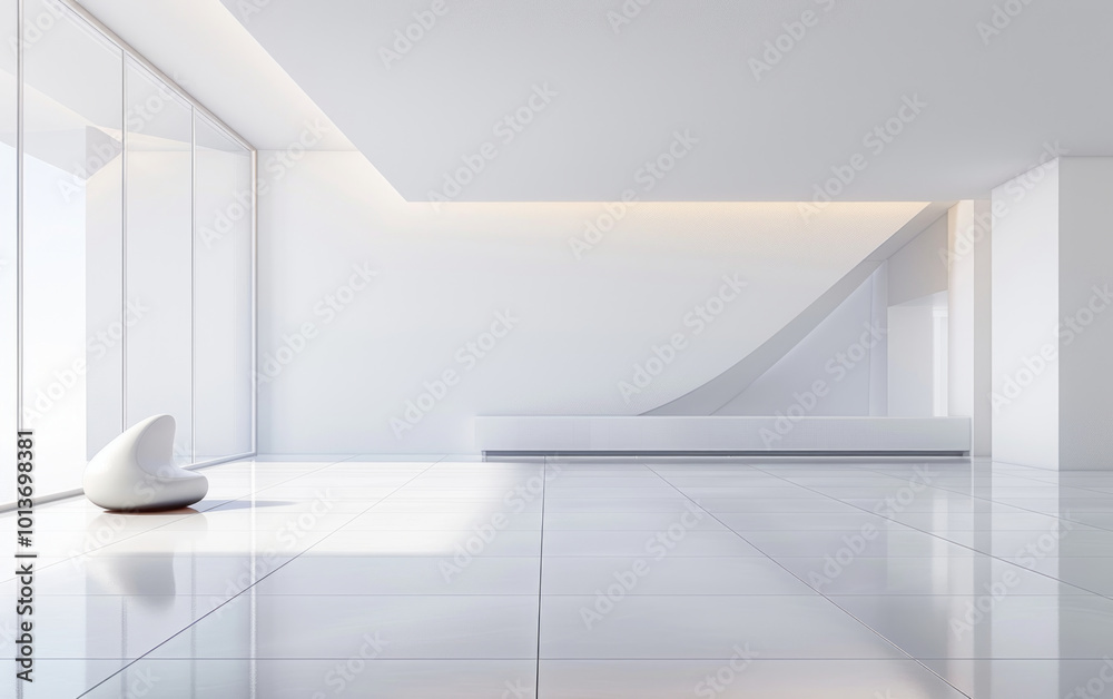 Fototapeta premium Minimalist modern architecture and spatial structure 