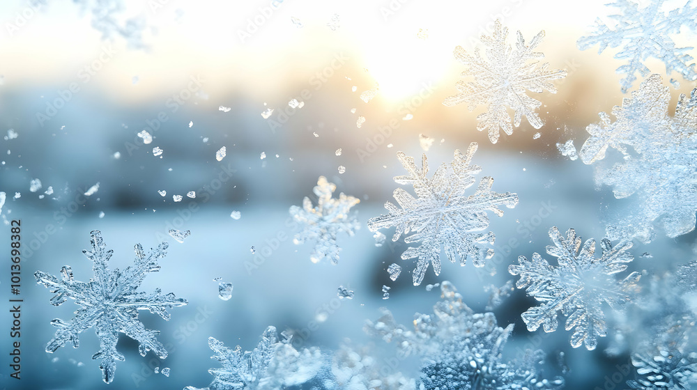 3D Glossy Snowflakes on Cold Glass Window with Foggy Breath � Cozy Winter Background with Copy Space for Inviting Seasonal Designs 3D Glossy Snowflakes on Cold Glass Window with Foggy Breath � Cozy Winter Background with Copy Space for Inviting Seasonal Designs