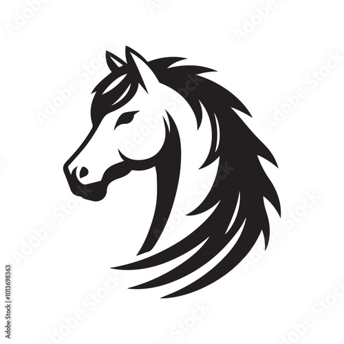 Horse head silhoutee vector illustration art  photo