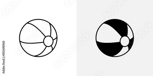 Icon of a beach ball, representing summer, fun, or beach activities.