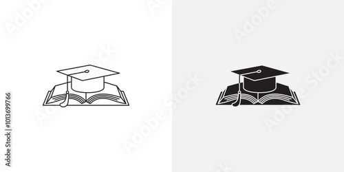 Icon representing education, often featuring a book or graduation cap.