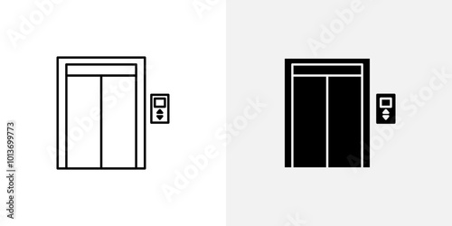 Icon of an elevator, symbolizing transportation between building floors.