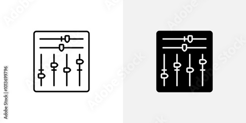 Icon of an audio equalizer, representing sound adjustments or audio levels.