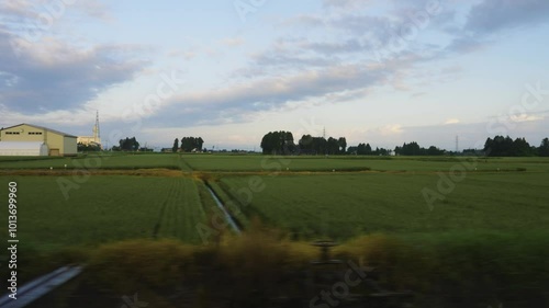 車窓から見た富山市内の風景動画