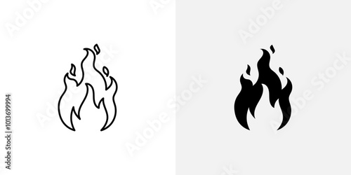 Icon of fire or flames, symbolizing heat, danger, or energy.