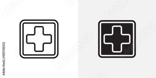 Icon of a hospital sign, symbolizing healthcare, emergency services, or medical assistance.