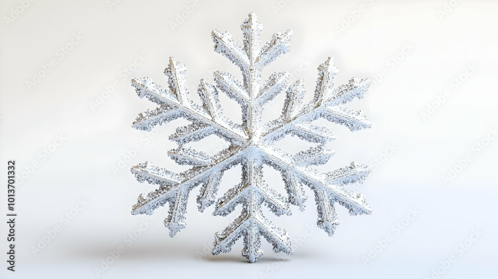 3D Flying Snowflake Ornament with Glitter Details Isolated on White Background � Perfect for Holiday Decorations and Winter-Themed Infographics, Close-Up Focus on Intricate Patterns and Sparkling Desi 3D Flying Snowflake Ornament with Glitter Details Isolated on White Background � Perfect for Holiday Decorations and Winter-Themed Infographics, Close-Up Focus on Intricate Patterns and Sparkling Desi